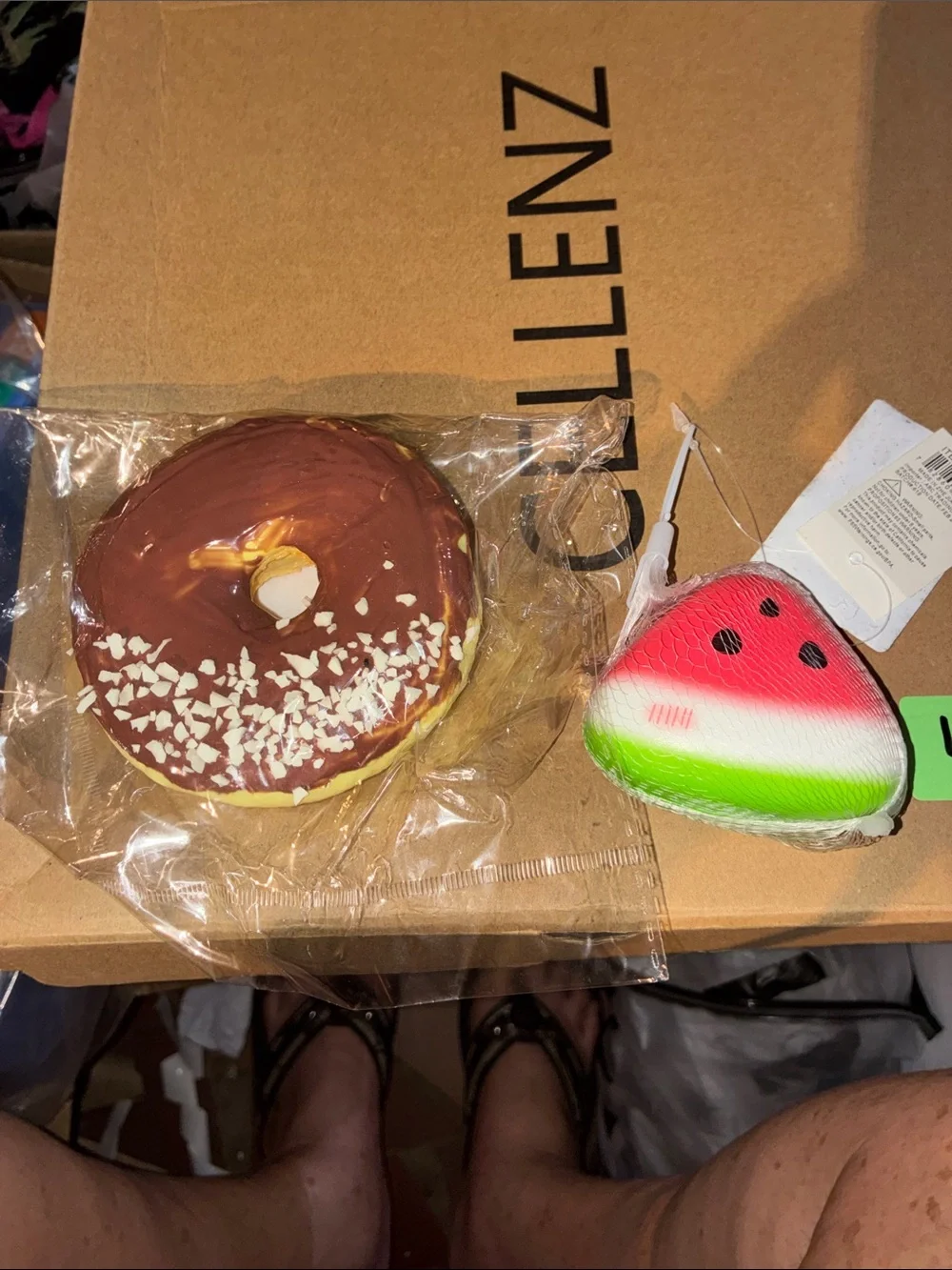 Chocolate Donut Squishy Toy with Watermelon squishy